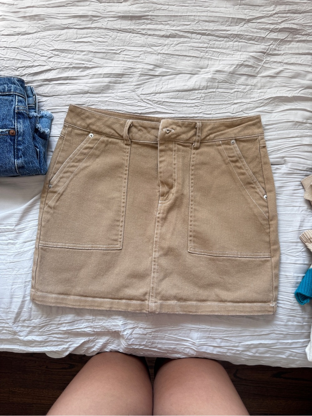 Full Tilt Tan Utility Mini Skirt